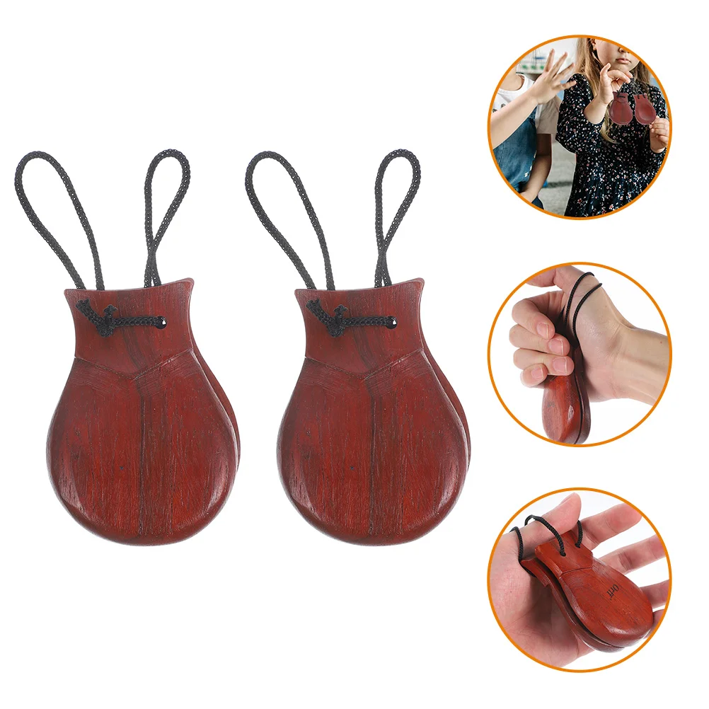 

Wood Castanet Percussion Instruments Wooden Finger Castanets Kit Bulk Spanish Adults Music Instrument Equipment Accessories