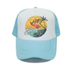 Hello Summer Beach Vacation Mesh Baseball Cap Cool Flamingo Drinking Coconut Snapback Caps Sea Gull Mew Sunset Trucker Hat YY534 1
