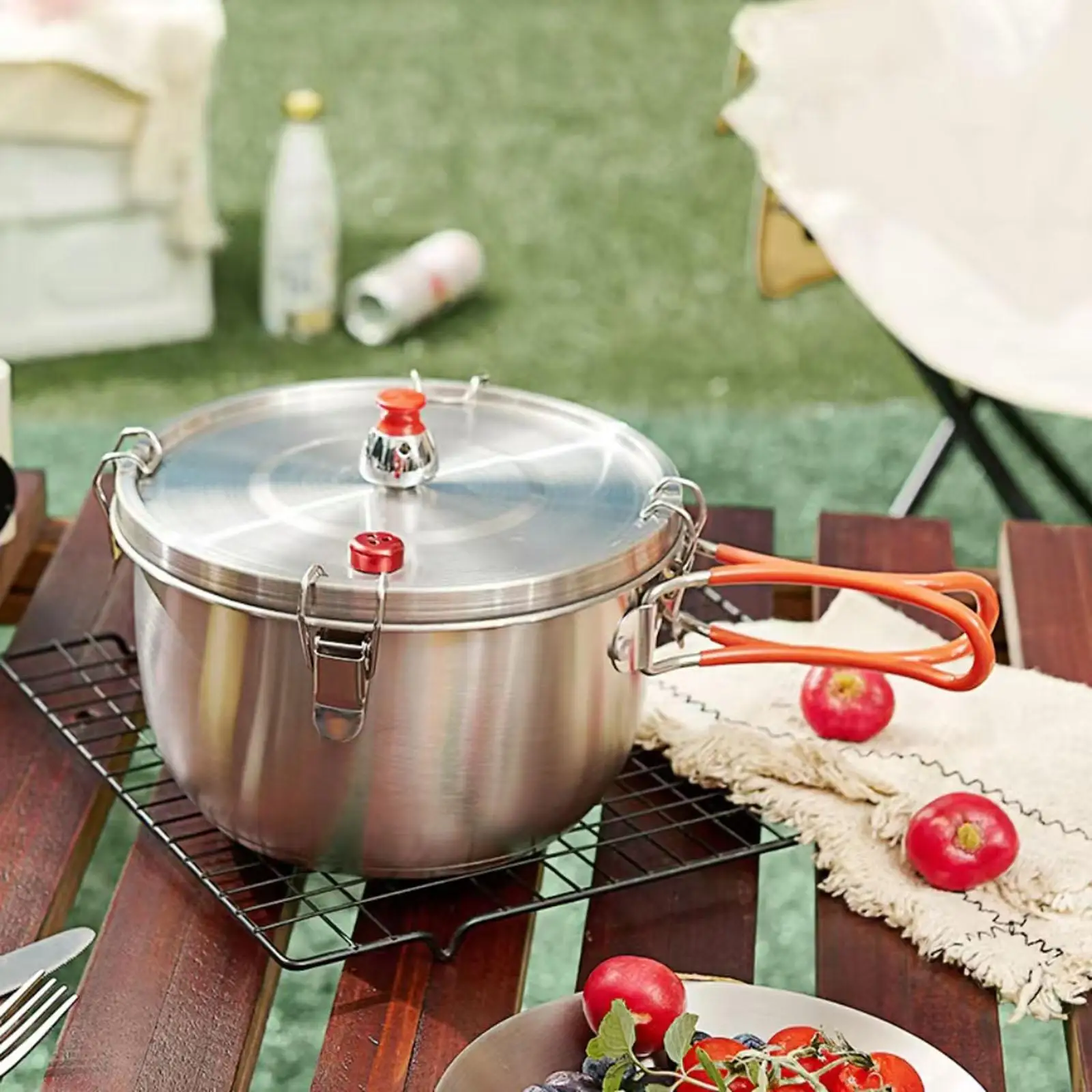 Stainless Steel Pressure Cooker Stovetop Micro Pressure Cook for Outdoor single handle