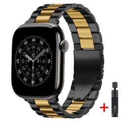 Elegant Metal Bracelet for Apple Watch - Fashionable Strap and Belt Accessory (Black gold)