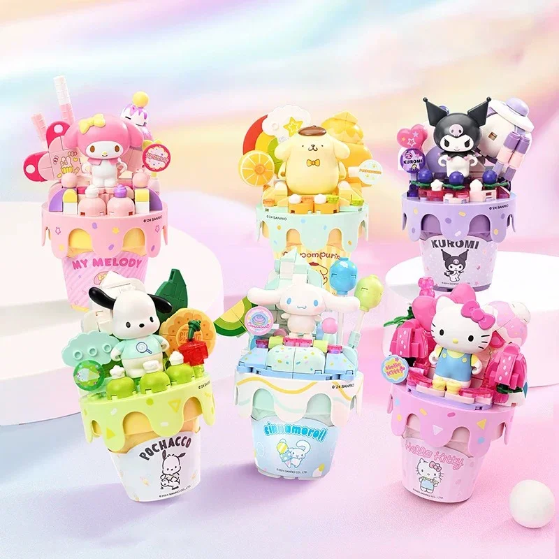 Sanrio Series Ice Cream Cone Building Blocks Hello Kitty Kuromi