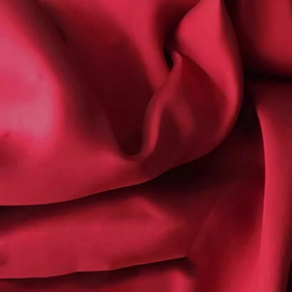 Red Mikado Fabric Wedding Dress Bride Luxury style Twill Thick Satin Designer Dress Clothing Fabrics Sewing By The Meter