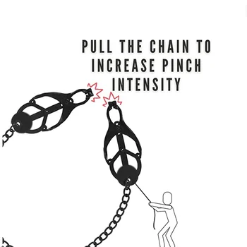 Metal Nipple Clamps Clips with Chain Clitoris Stimulator Steel Nipple Breast Clamps Slave Bondage torture Flirting Women Sex Toy 4