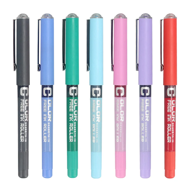 High Capacity Liquid Gel Pens - 7 Piece Set with 0.5mm Fine Tips for Smooth Writing and Note Taking