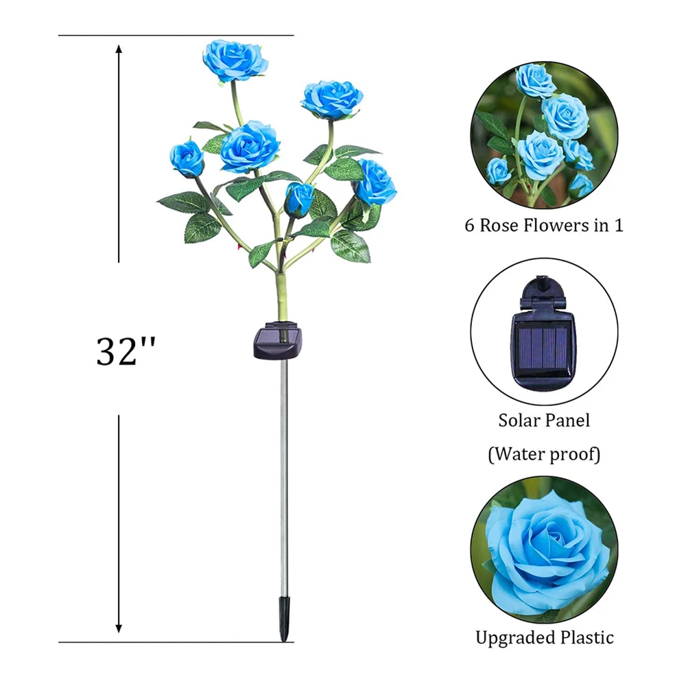 solar deck lights Solar Led Light Simulation Roses Lawn Lamps Waterproof Flowers for Garden and Vegetable Patch Country House Christmas Decoration solar motion lights