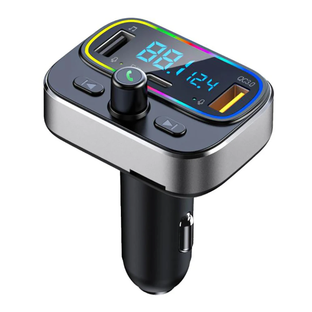 

BT66 Car FM Transmitter Bluetooth 5.0 MP3 Audio Player QC3.0 Dual USB+PD Fast Charger Wireless Handsfree Car Kit