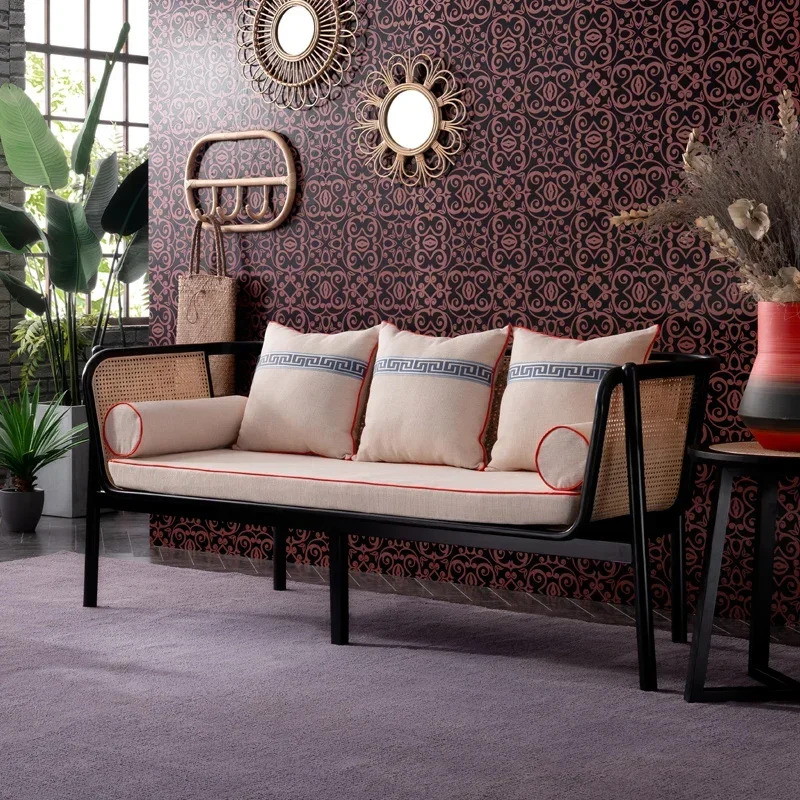 Leisure Recliner Bed & Breakfast Balcony Rattan Chair Liji Style Rattan Sofa Living Room Solid Wood Backrest