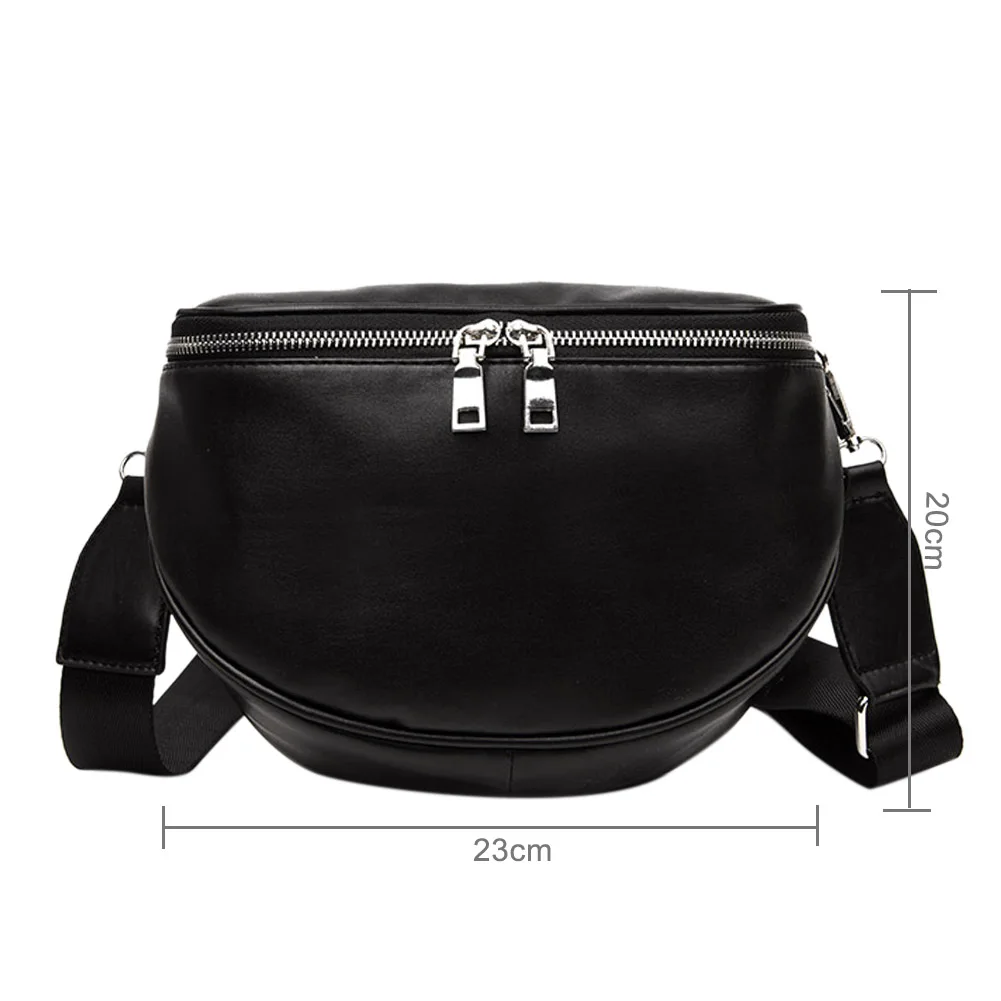 PU Crossbody Bag Casual Zipper Fashion Unisex Phone Pouch Solid Color Fanny Pack Simple Portable for Shopping Travel Daily Sport