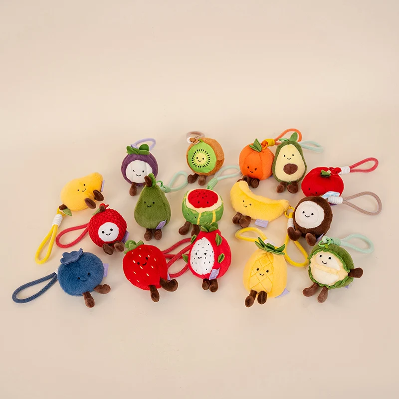 Cute Fruit Plush Keychain Soft Stuffed Toy Bag Ornament For Girls_voghion.com