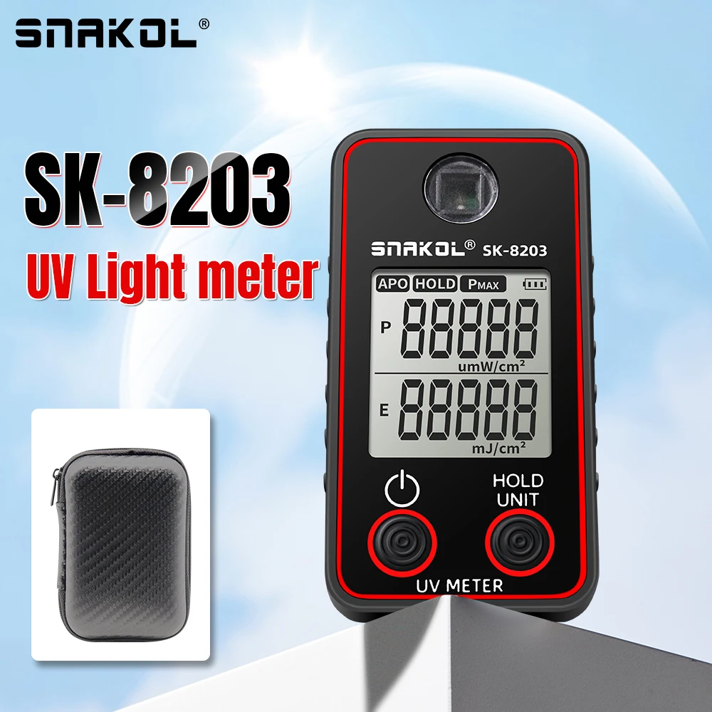SNAKOL Digital UV Illuminometer Professional UV Tester Ultraviolet Meter uvb Measurement Portable Photometer Uveometro Detector 4