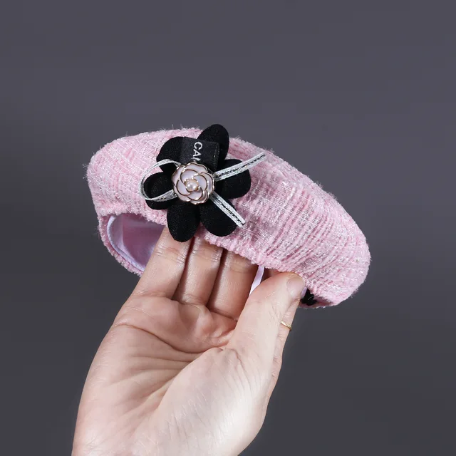 Quality Pet Hat Weaving Small Fragrant Flower Bud Hat Bow Lace Bib Pet Cat Dog Accessories Camellia Set Party Dressing Supplies 5