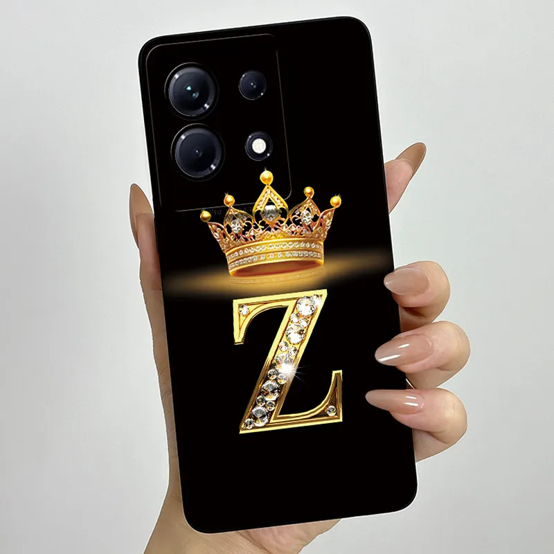 Stylish Initial Letter Phone Case - Soft Silicone TPU Lens Protector