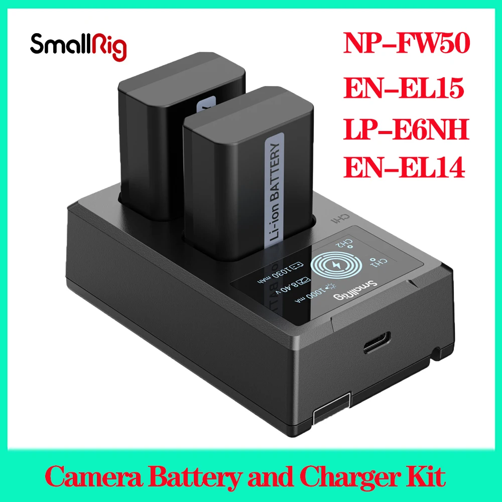 SmallRigNPFW50CameraBatteryandChargerKit3818ENEL15LPE6NHEN