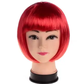 شعر مستعار بوب قصير مستقيم مع دقات للنساء ، شعر صناعي للسيدات ، حفلة تنكرية ، ألوان متعددة 4