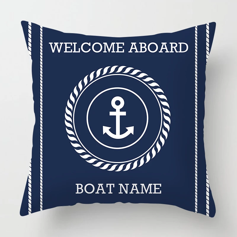 Dark Blue Nautical Series Pillowcase 50*50 Home Decoration Sofa Decoration Pillowcase 60*60 Cushion Cover 40*40 Customizable 5