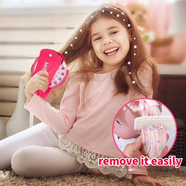 Magic Jewel Drill Hairgems Blingbling Glam Set With 180 Gems Makeup Pretend Play Toys For Girl DIY Hair Design Decoration Gift 4