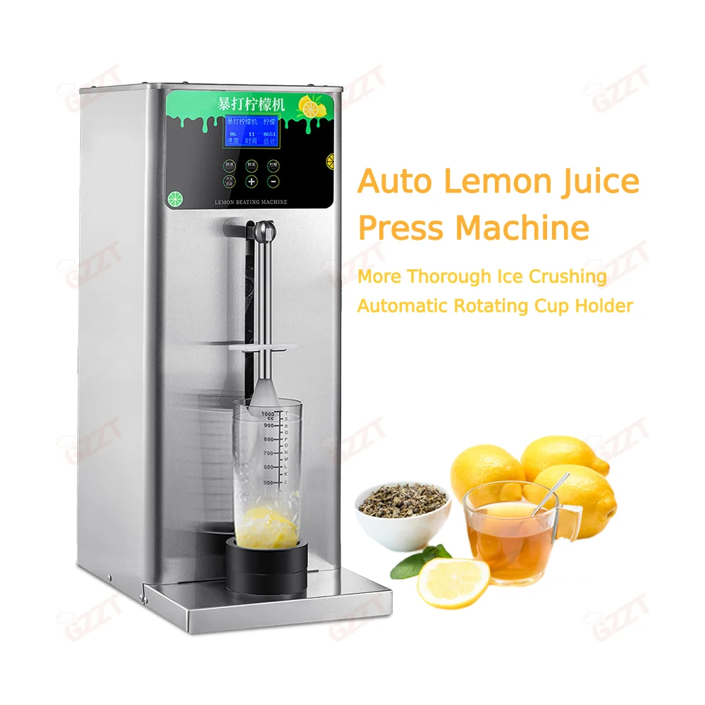 GZZT Auto Lemon Juice Press Machine Juice Blender Smoothie Mixer Ice Cube Masher Food Mixer Beater Press Maker 9 Gear 220V 220v consumer and commercial milk tea shop 30kg ice maker student dormitory bottled water new ice cube maker 220v