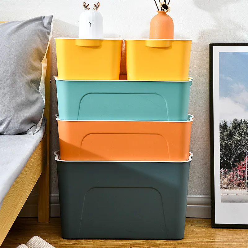 Description Picture 4 of itemThicken Plastic Sundries Storage Box with Lid Wardrobe Closet Desktop Organizers Home Dustproof Clothes Toy Storage Baskets