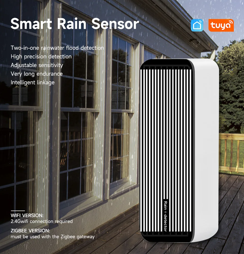 Powerful Rain Sensor For Home Automation Zigbee Wireless Real Time Water Savings