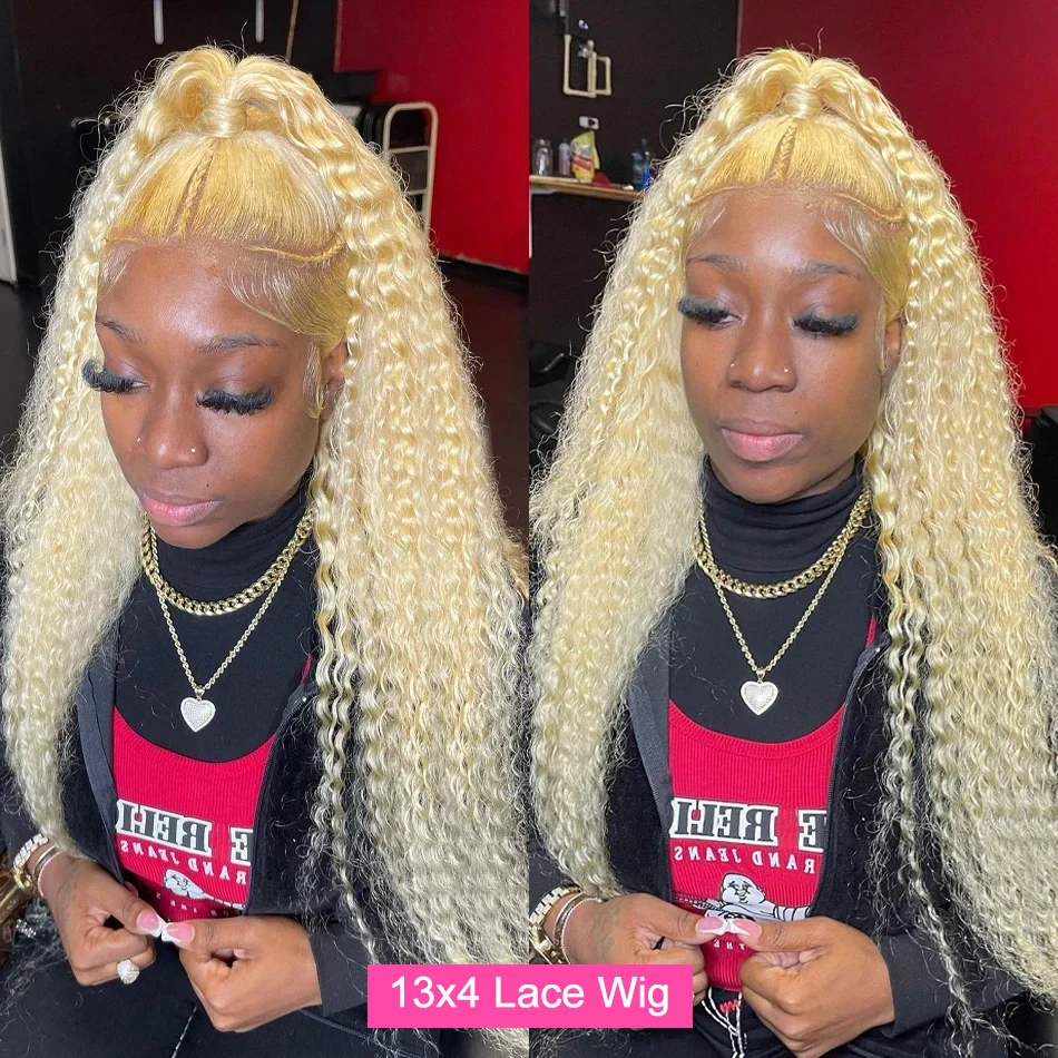 Lace Front Wigs 13x4 Deep Wave 613 Honey Blonde Curly 13x6 Water Wave Human Hair Wig 180% Remy