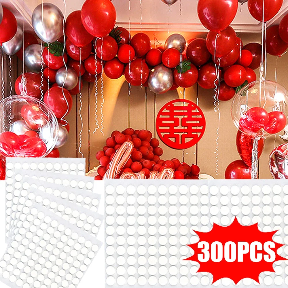 

300/200/100Pcs Balloon Attachment Glue Dot Circular White Stickers Home Birthday Party Wedding Decoration Balloons Accessories