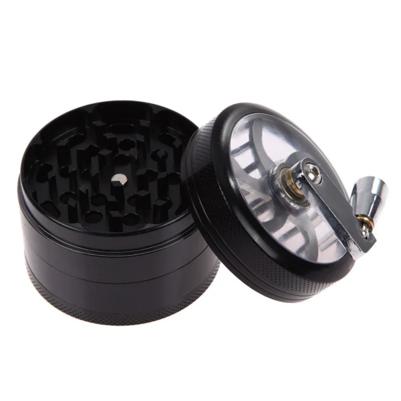 4-layer Tobacco Grinder Manual Aluminum Herbal Herb Mill Spice Crusher Smoke Grinder Crusher Hand Crank Muller Smoking Accessory herb grinder smoking accessories tobacco smoking accessories tobacco grinder manual spice grinder