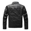 Coat Male vintage Casual Motor Biker Faux Leather Jacket Men Motorcycle Slim Fleece Jackets Autumn Winter Fashion Leather Jacket 4