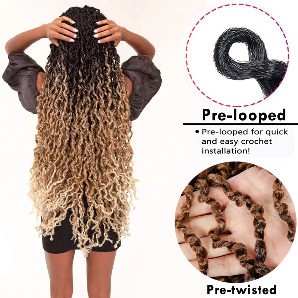 Majesty Twist Hair Curly Passion Twist Crochet Hair 26'' Long Synthetic Braiding Hair Extension SOKU Pre-Looped Senegalese Twist