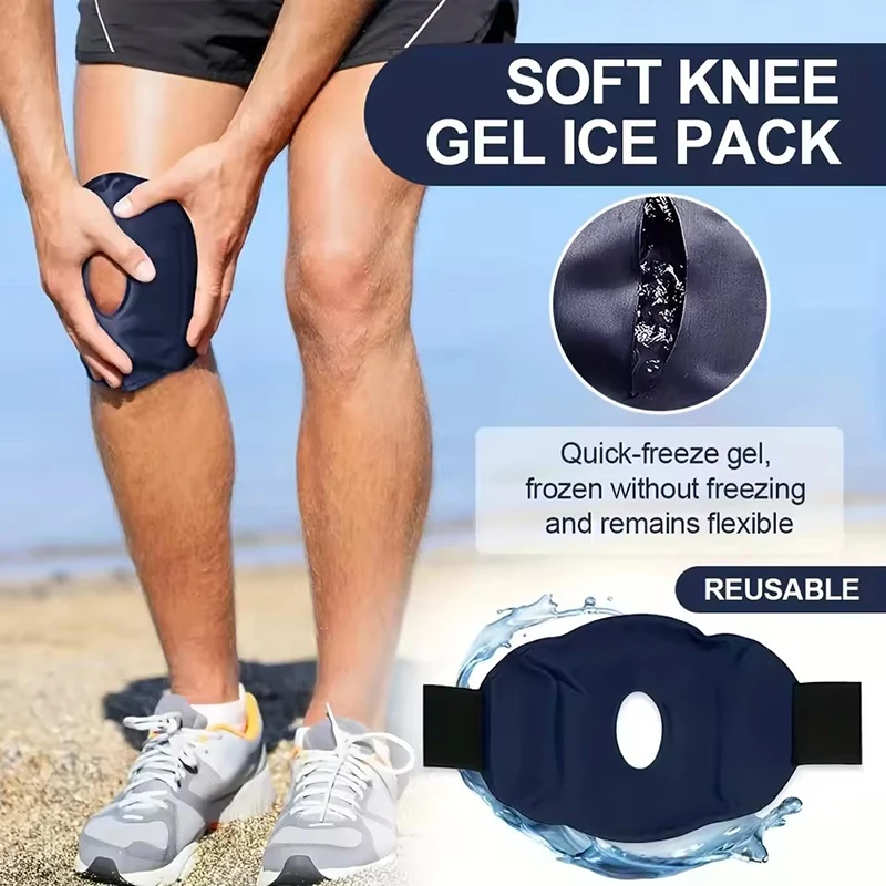 Reusable Cold Packs For Knee Nylon Gel Knee Ice Pack Wrap Adjustable Cold and Hot Compress Gel Pack Knee Health Care