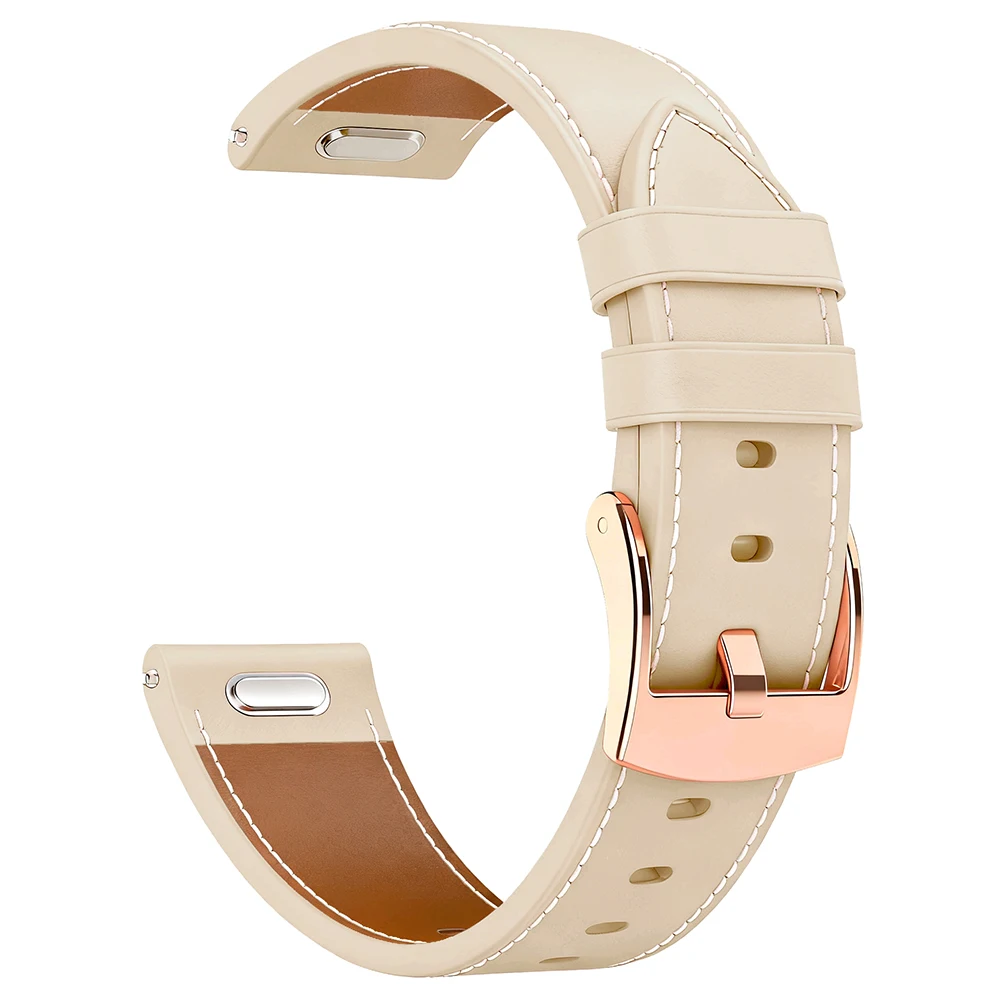 Elegant 18mm Leather Smartwatch Band - Premium QuickFit Bracelet