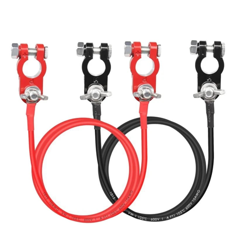 

Battery Terminal Cable 10AWG Auto Battery Lead Aluminum Alloy Connector Clamp For Automotive Marine Motorcycle