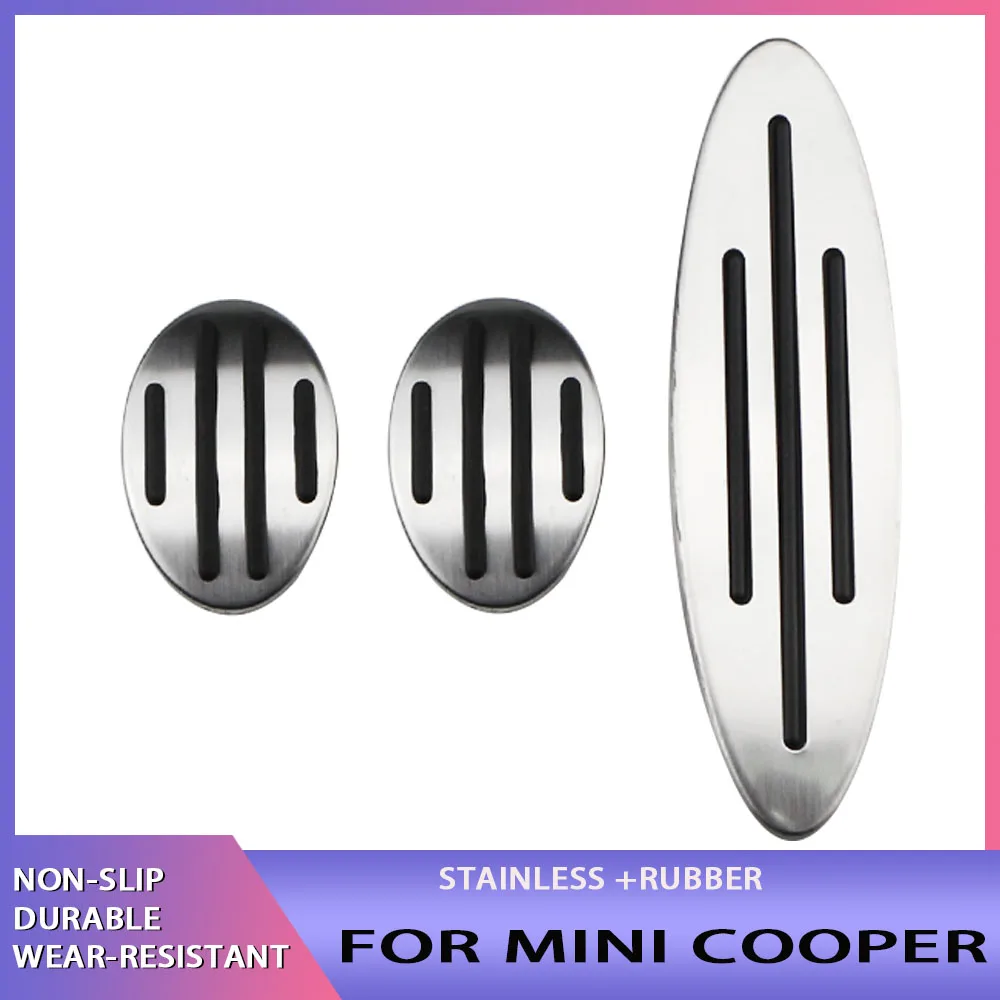 Stainless Steel Pedal Cover Stainless Steel Accelerator Gas Brake Clutch Pedal Pad Cover for All Mini Cooper Models R52-F57