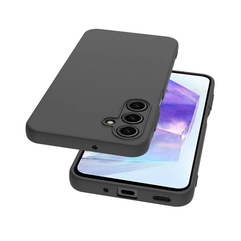 Slim Matte Black Silicone Case for Samsung Galaxy A16 - TPU Soft Back Cover