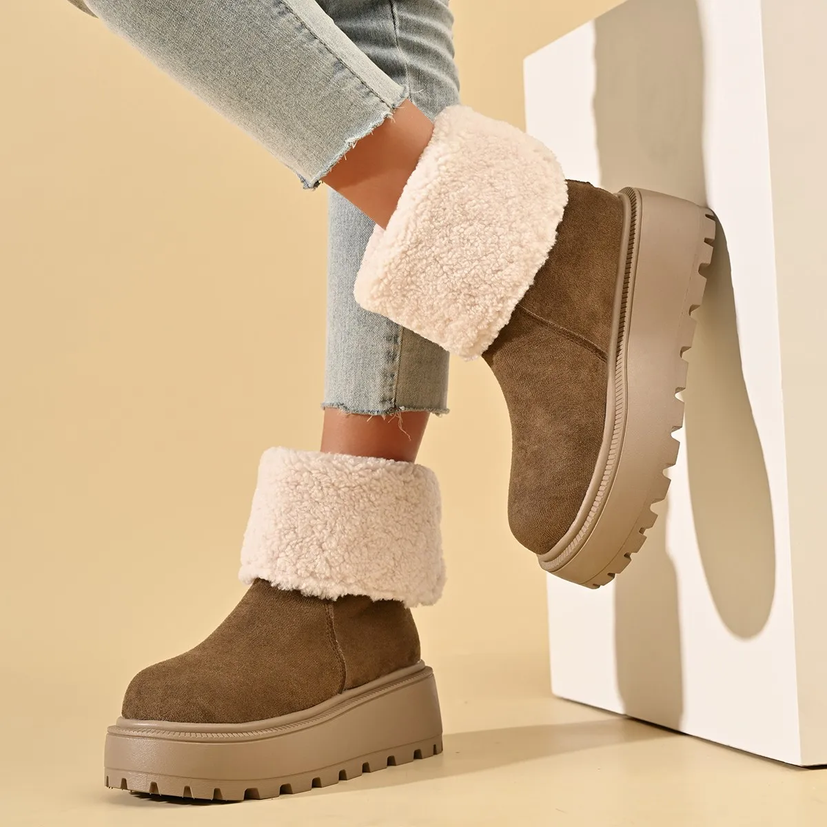 Platform Women Ankle Boots High Heels Shoes Chunky Snow Boots Chelsea 2025 Trend Goth Pumps New Winter Shoes for Women Botas