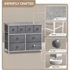 Dresser with 8 Drawers - Chest Clothing Organizer Unit with Steel Frame Wood Top Knob Handle Easy Pull Fabric Bins - Larg 4