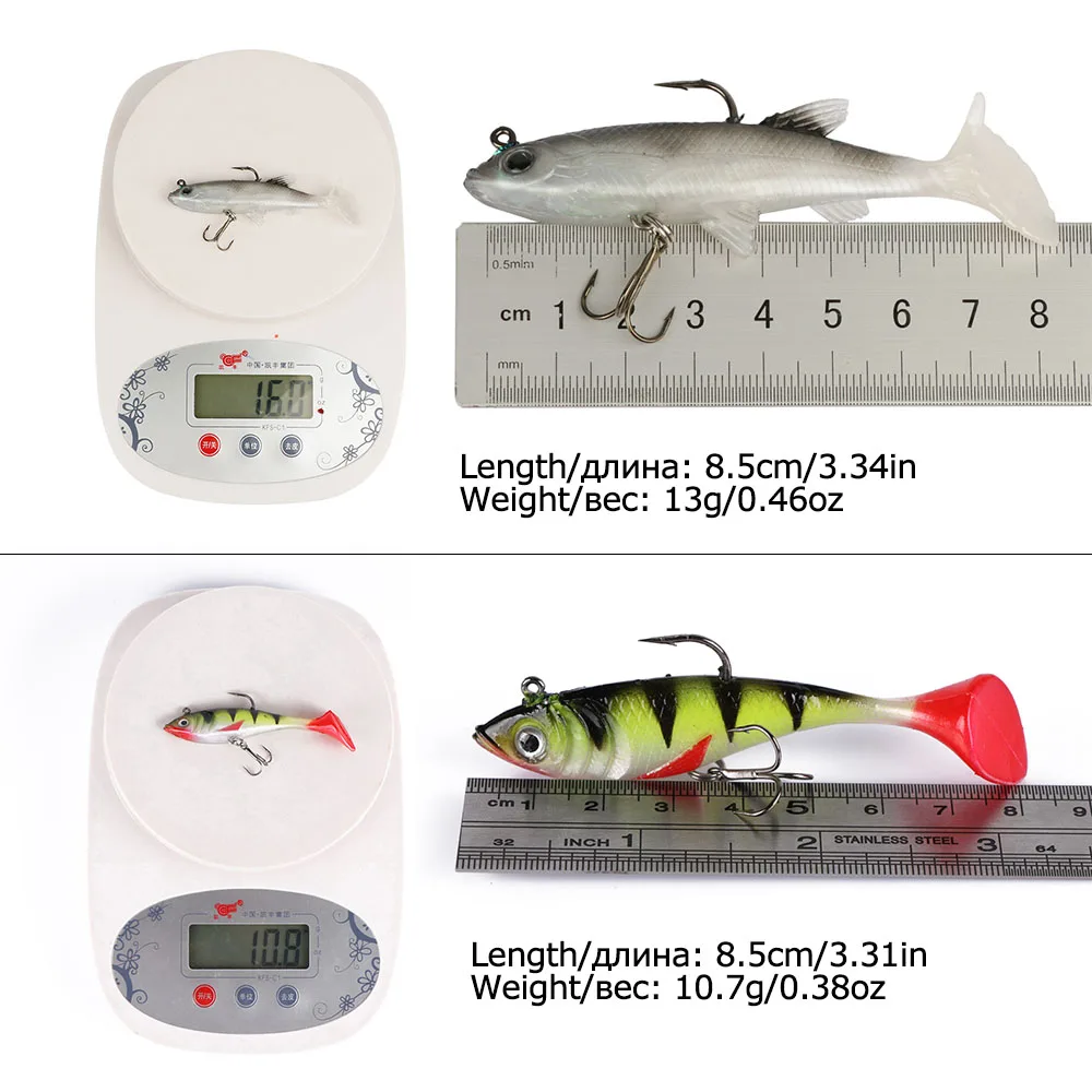 Goture 5pcs/set Soft Fishing Lure 8.5cm 10.7g 13g Wobblers Silicone  Artificial Bait Sea Bass Carp Fishing Jig Lead Fish Lures - AliExpress