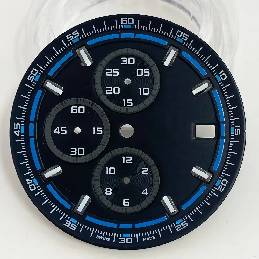 SWATCH : Montre en acier cadran 34 mm, fond bleu à index, mouvement à