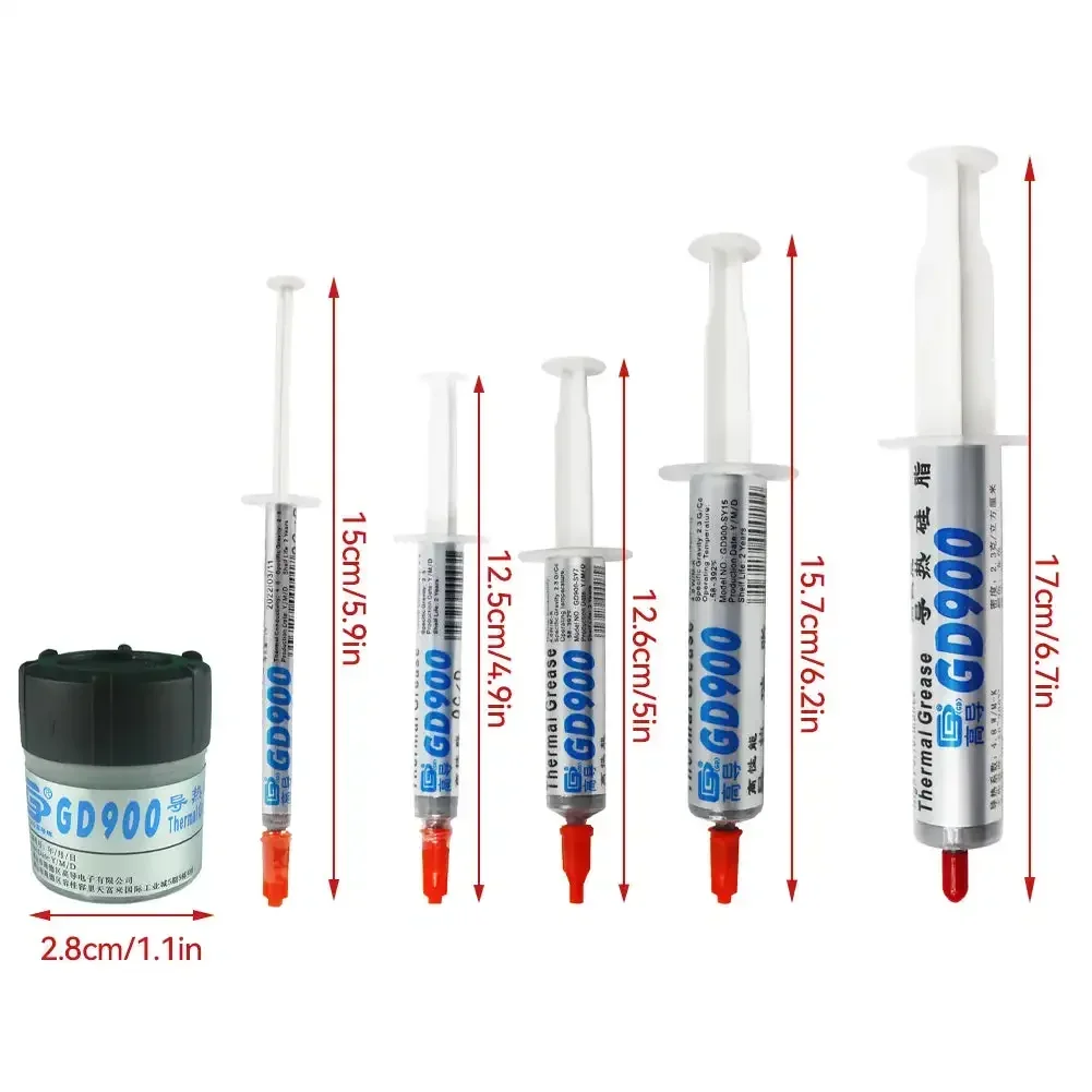 Thermal Grease Syringe High Performance Thermal Grease Paste GD900 Heatsink Compound For CPU CN30 3/5/7/15/30g 4.8W/M-K