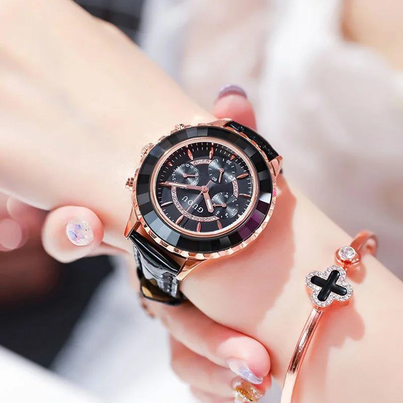 

GUOU Watch Women's European and American Style Exquisite Women's Watch Atmospheric Fashion Waterproof Temperament Women's Watch