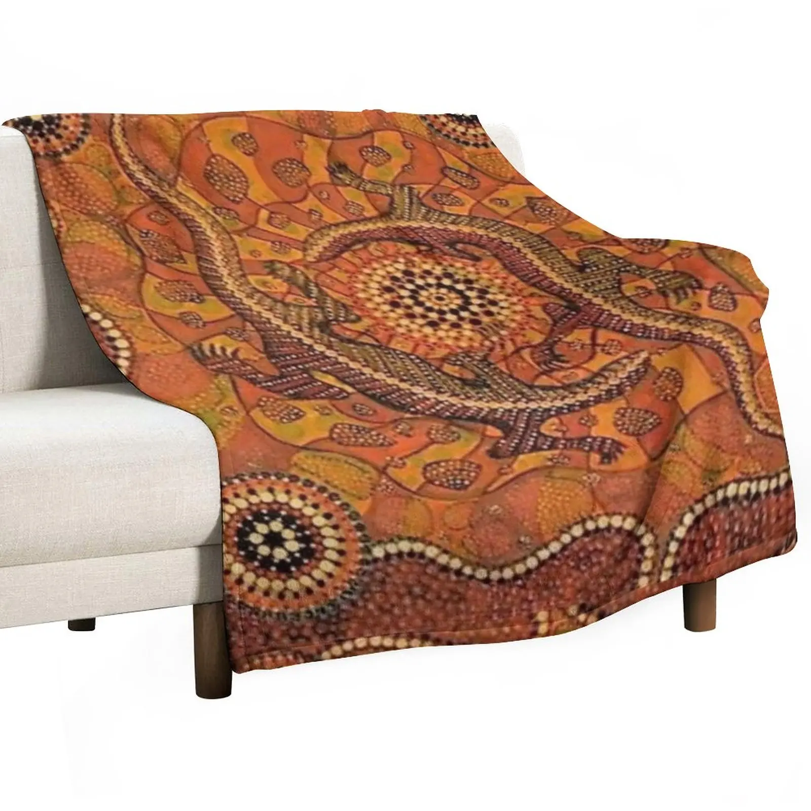 

Goanna Dreaming Throw Blanket Decorative Sofa Blanket blankets and throws Vintage Blanket Blankets For Bed