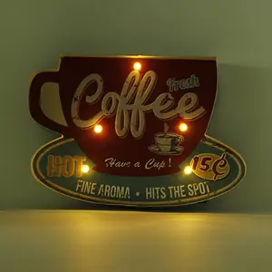 Cartel luminoso LED con palabra Café. Alimentación directa 220