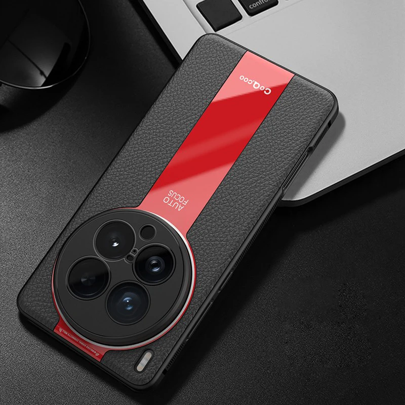 Luxury Lichi Leather + Soft TPU Ultra Thin Lens Protection Slim Matte Cover