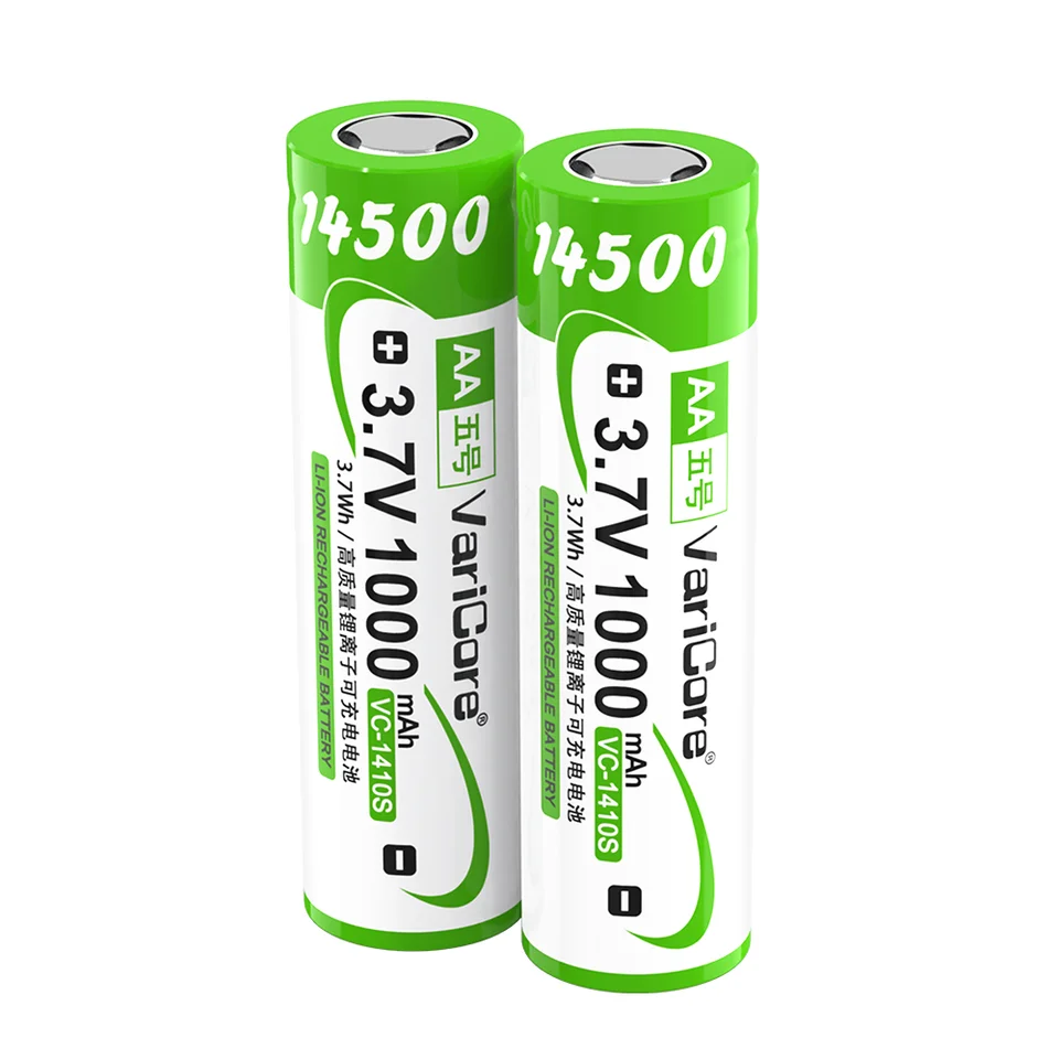 LOT 2 PILES BATTERIE 14500 RECHARGEABLE 1500 mAh LI-ION 3,7 V cosse à