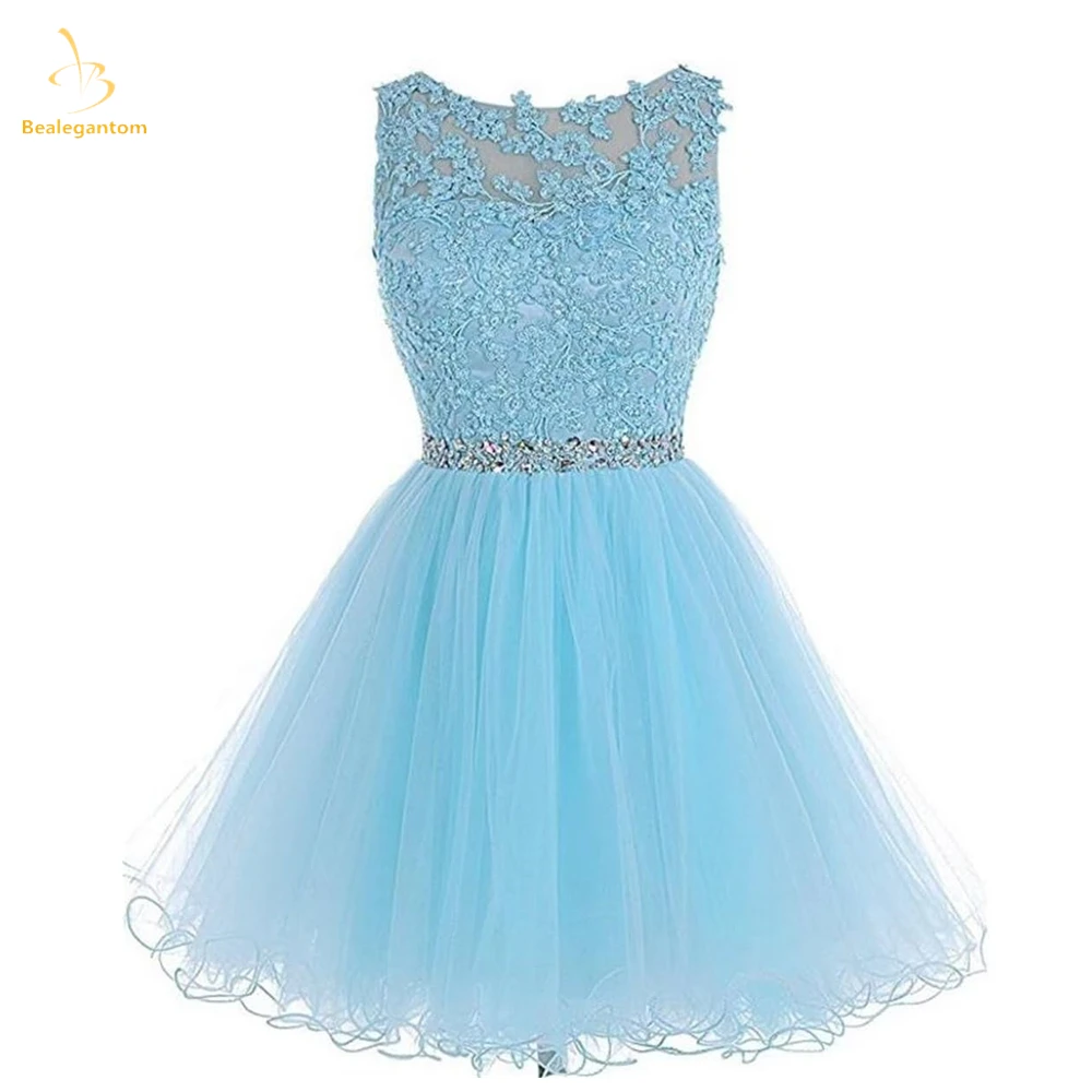 

Bealegantom Sexy Short Homecoming Dresses Beaded Applique Mini Graudation Cocktail Prom Party Gown Vestidos De Fiesta QA202