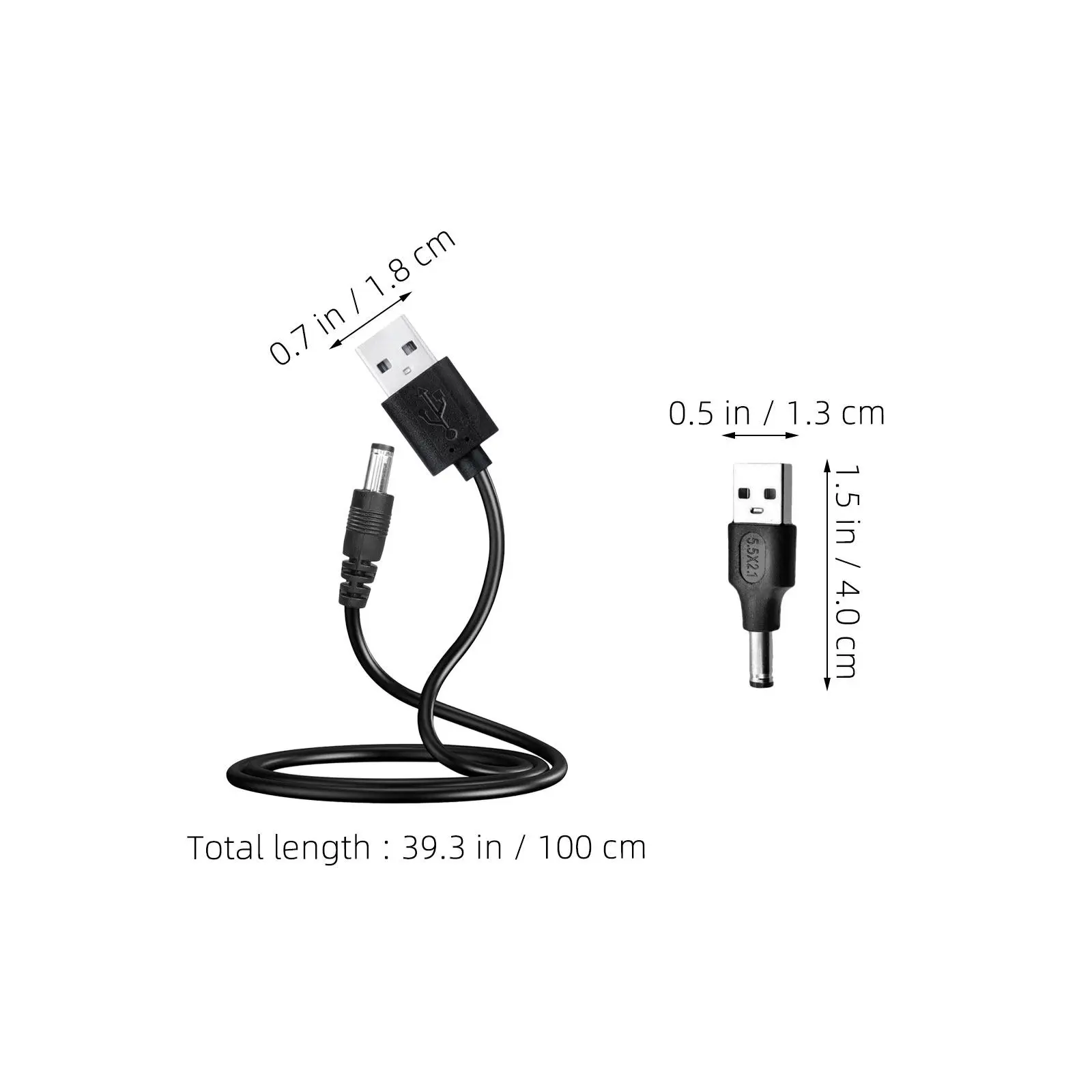 1세트 교체용 USB 충전 케이블 전기 면도기용 5521 어댑터가 있는 DC 전원 코드 헤어 클리퍼 그루밍 액세서리
