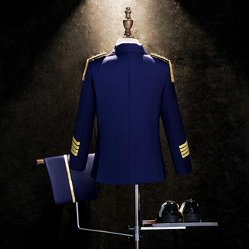Boys Suits Children Captain Air Junior Uniform Suit Boy Catwalk Fashion Competition Photography Performance Costume Jacket Pants Tie