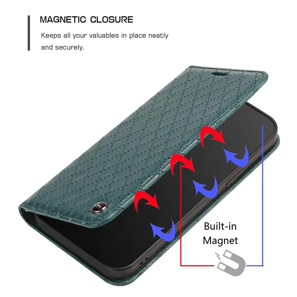 Leather Flip RFID Blocking Wallet Phone Case – Enhanced Protective Book Cover
