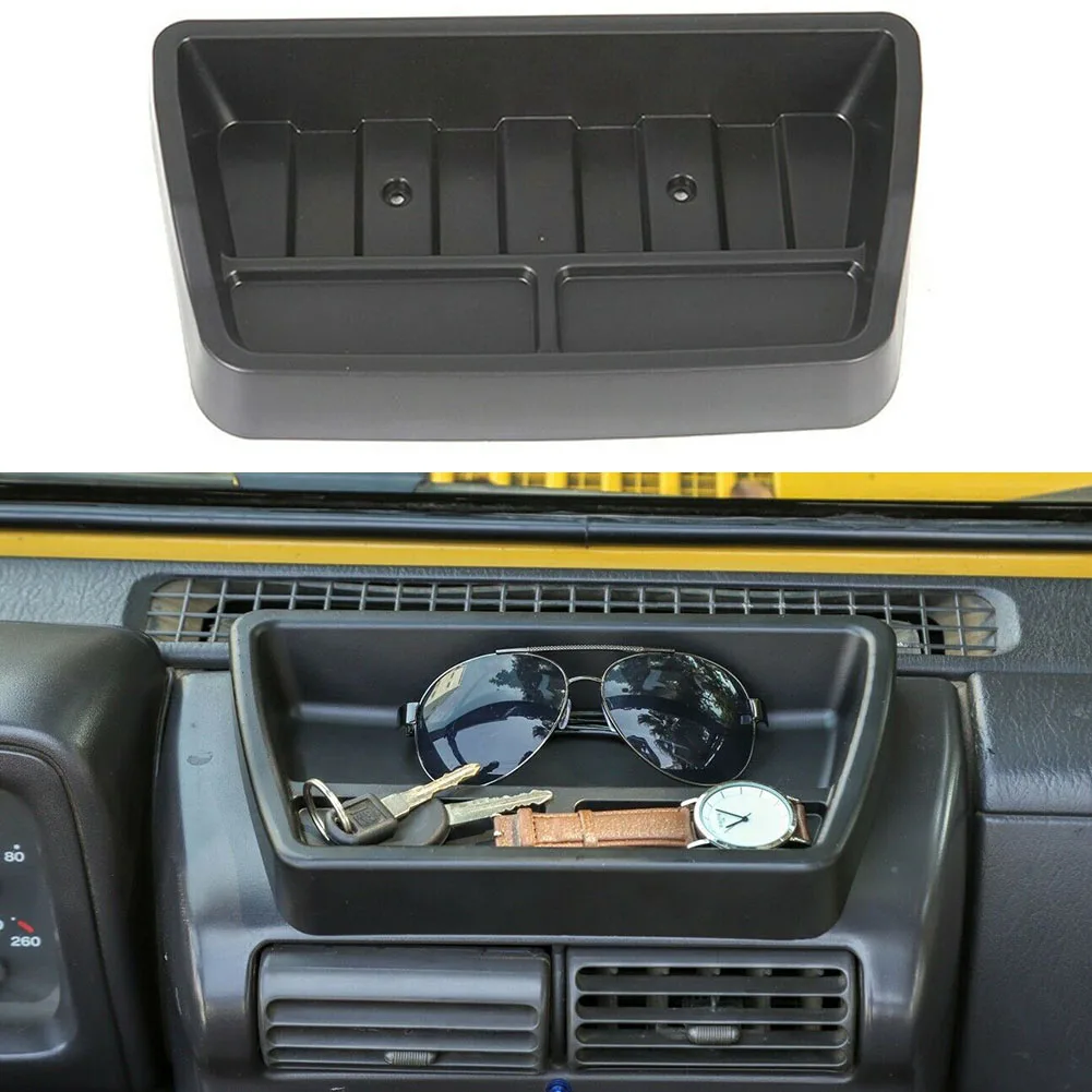 

Коробка для хранения приборной панели, лоток-органайзер для Jeep TJ Wrangler 1997-2006, хранение приборной панели, верхняя панель приборной панели, автомобильные аксессуары