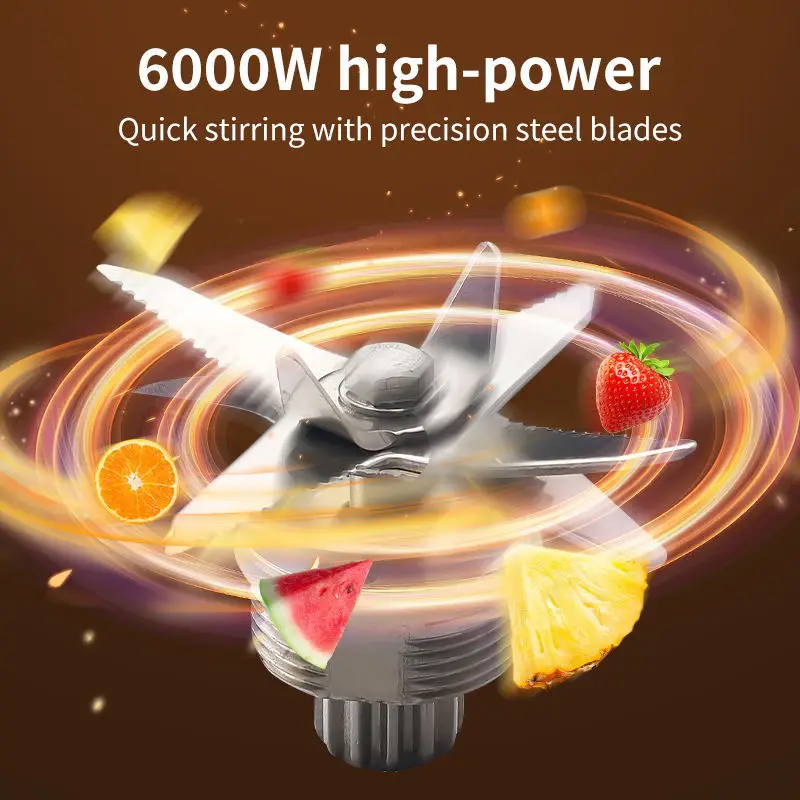 Houselin 6000W Countertop Blenders for Shakes and Smoothies, Protein Drinks Baby Food Nuts Spices, Grinder for Beans, 2 in 1 4