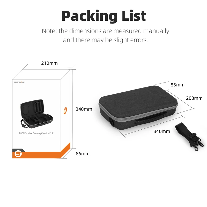 Portable Hard Case for DJI Flip Shockproof Drop-proof Storage Bag with Shoulder Strap Soft Inner Top Cover for DJI Flip RC2/RC-N